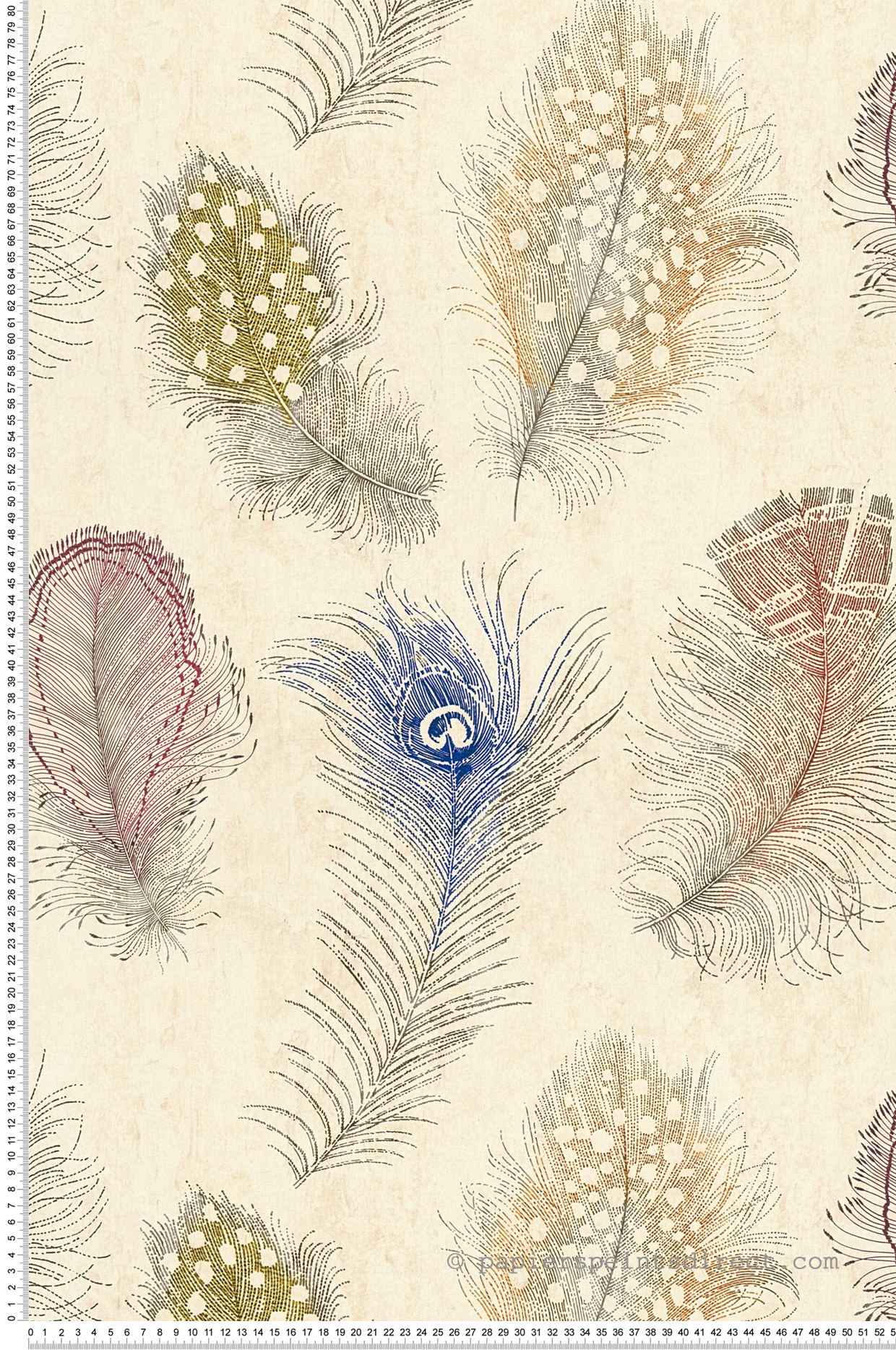 Papier peint Plumes Charleston multicolore - Pintwalls 3 d'A.S. Création | Réf. AS-791866
