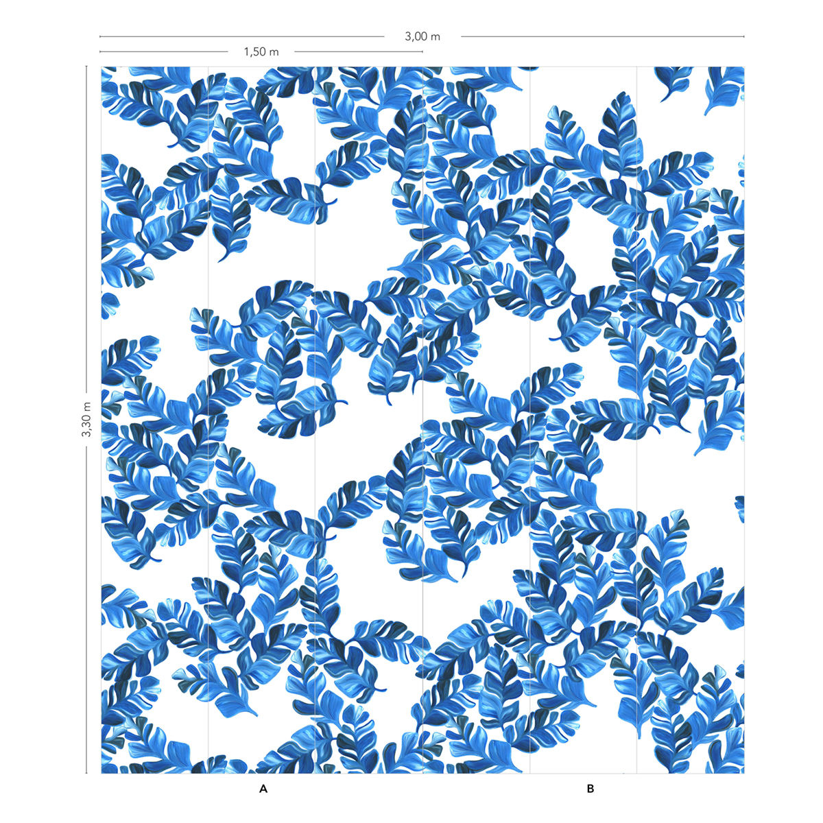 Papier peint panoramique Pacifico Bleu A+B - 1/2/3/4/5/6 - Isidore Leroy