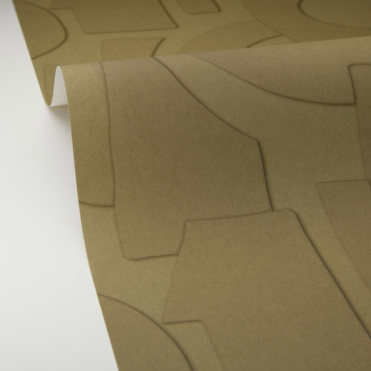 Papier peint Géométrie Effet Volume vert kaki - Origine de Casélio AMB5| Réf. OGN106057112