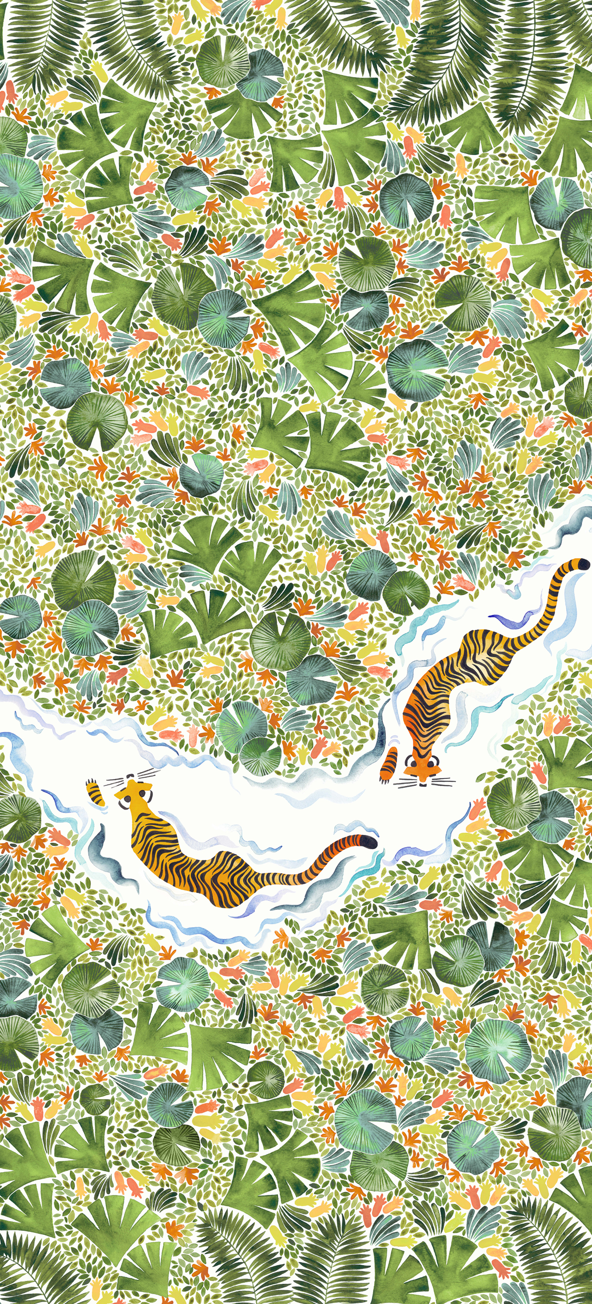 Papier peint panoramique Tigres Naturel C 7/8/9 - Isidore Leroy