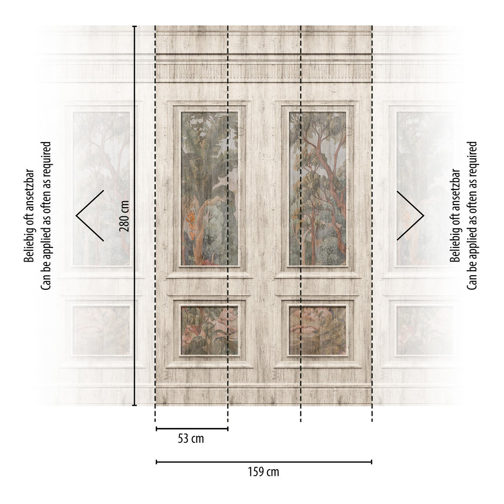 Papier peint panoramique Moulure Peinture Nature grège - Wallpanel d'A.S. Création AMBR | Réf. AS-398041