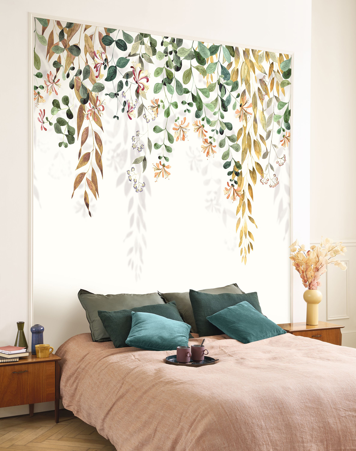 Papier peint panoramique Feuille Tombante Honeysuckle S vert 300X250 - Soliflore de Casadéco | Réf. SOLI200347807