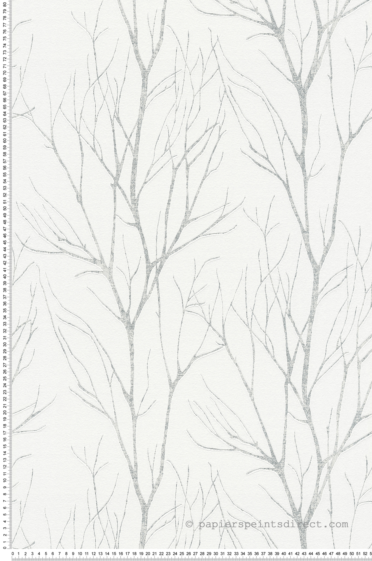 Papier peint Branche Silhouette argenté blanc - Attractive 2 d'A.S. Création | Réf. AS-372602