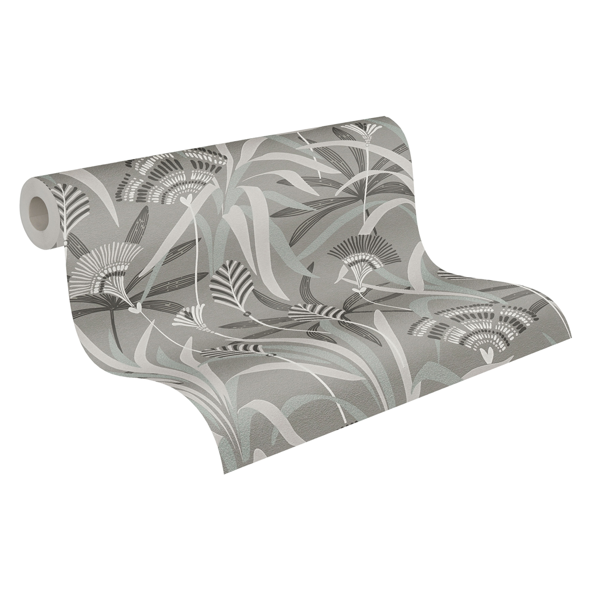 Papier peint Végétal Fleuri 1900 éléphant bleu métal - French Affair d'A.S. Création ROLL | Réf. AS-399362