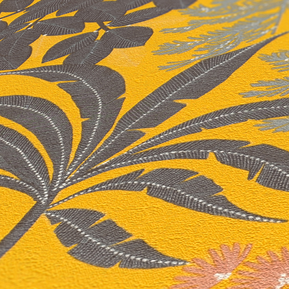 Papier peint Végétal Métal Zoé jaune nacré - Metropolitan Stories 3 d'A.S. Création AMB4 | Réf. AS-391283