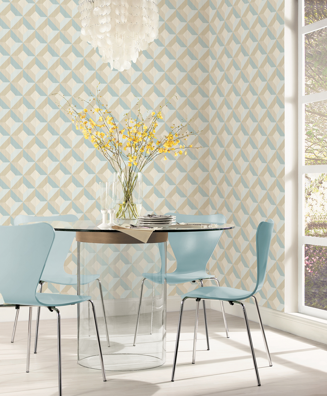 Papier peint 3D Bois bleu - Style Cuisine 3 de Lutèce | Réf. LTC-CK36618