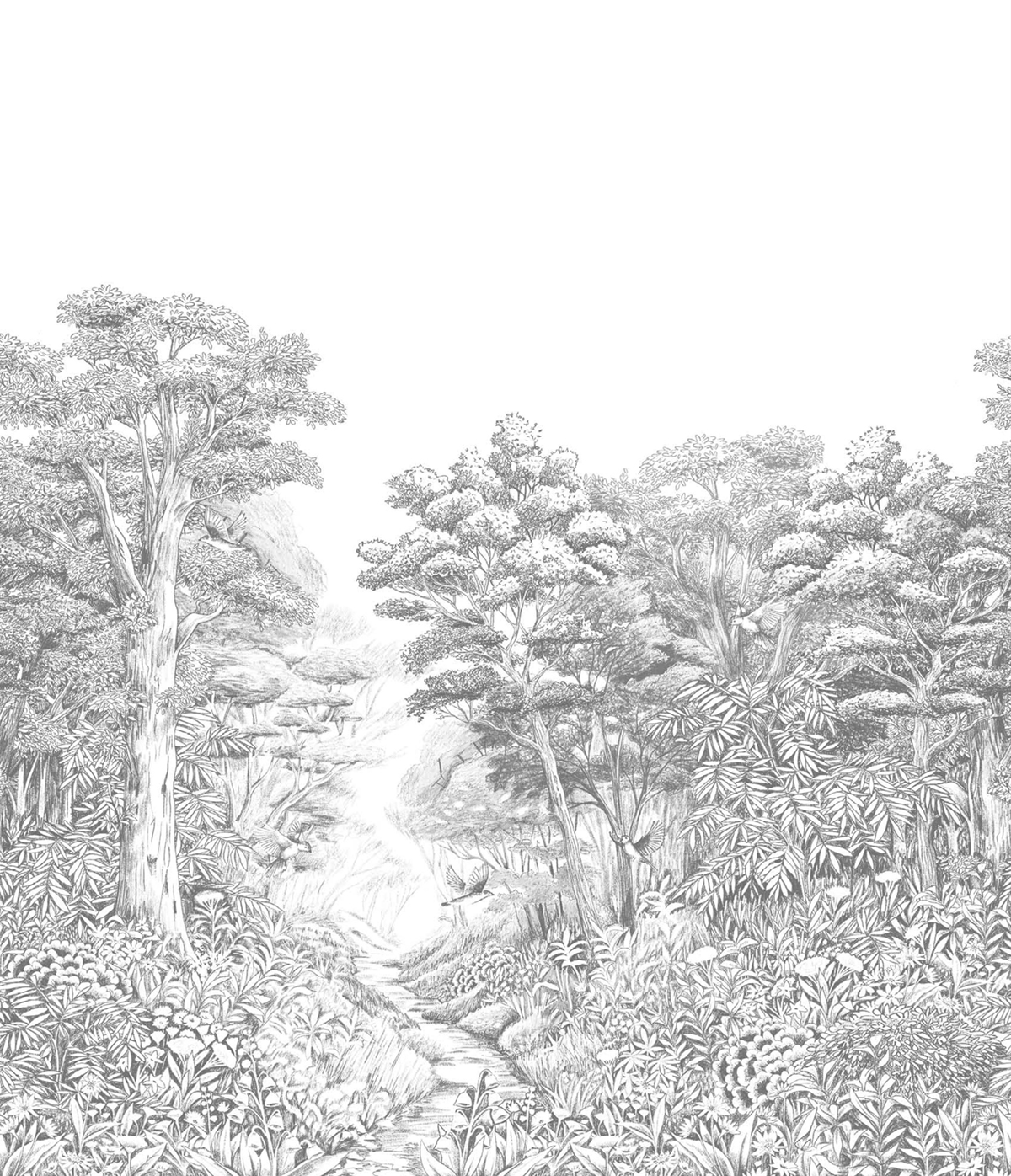 Papier peint panoramique Paysage Nature Inaya noir blanc 265 X 310 - Kitchen Box de Casélio | Réf. KBO106919039