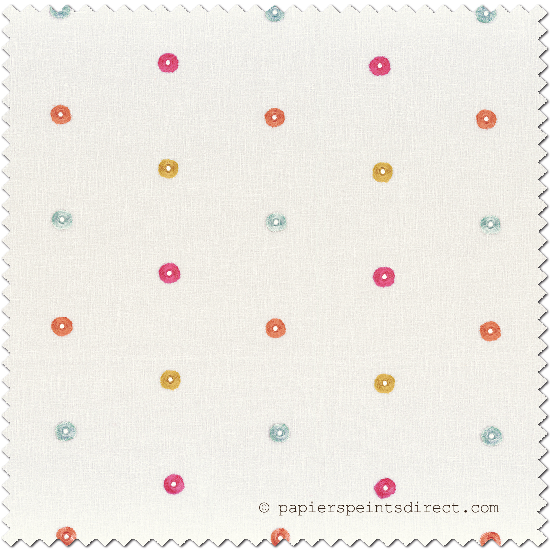 Tissu Voilage Rond Joyeux rose - Rose et Nino de Camengo | Réf. CAM-45530115