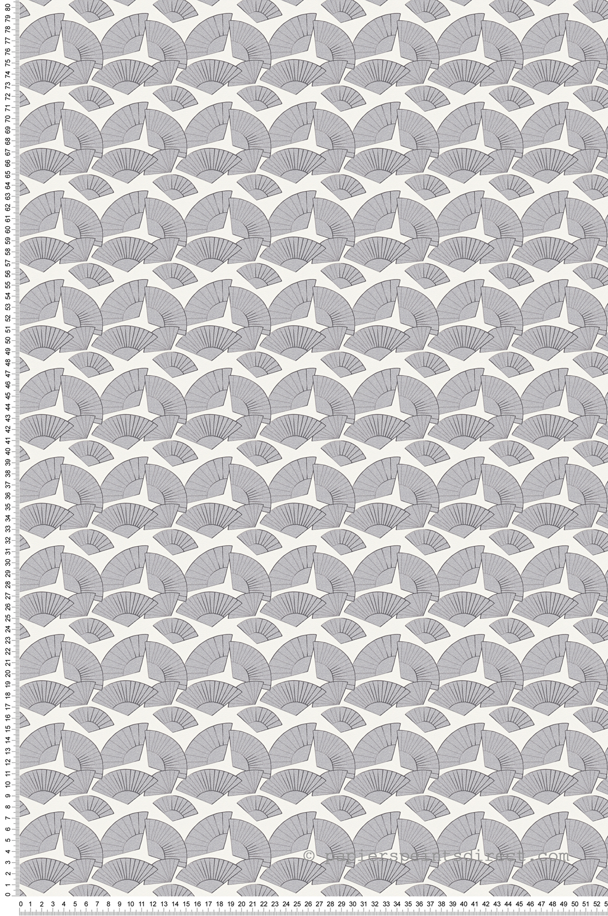 Papier peint Eventail Gisele argenté - Karl Lagerfeld de Montecolino | Réf. MC-37847-6