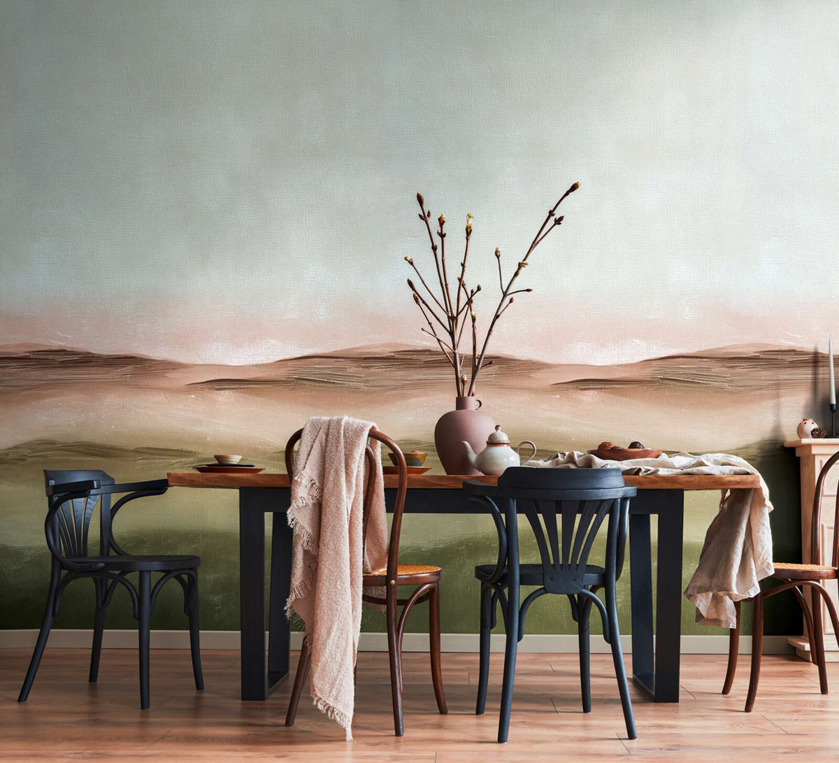 Papier peint panoramique Paysage Brumeux Dégradé vert - Vibes & Styles d'A.S. Création AMB2| Réf. AS-792165