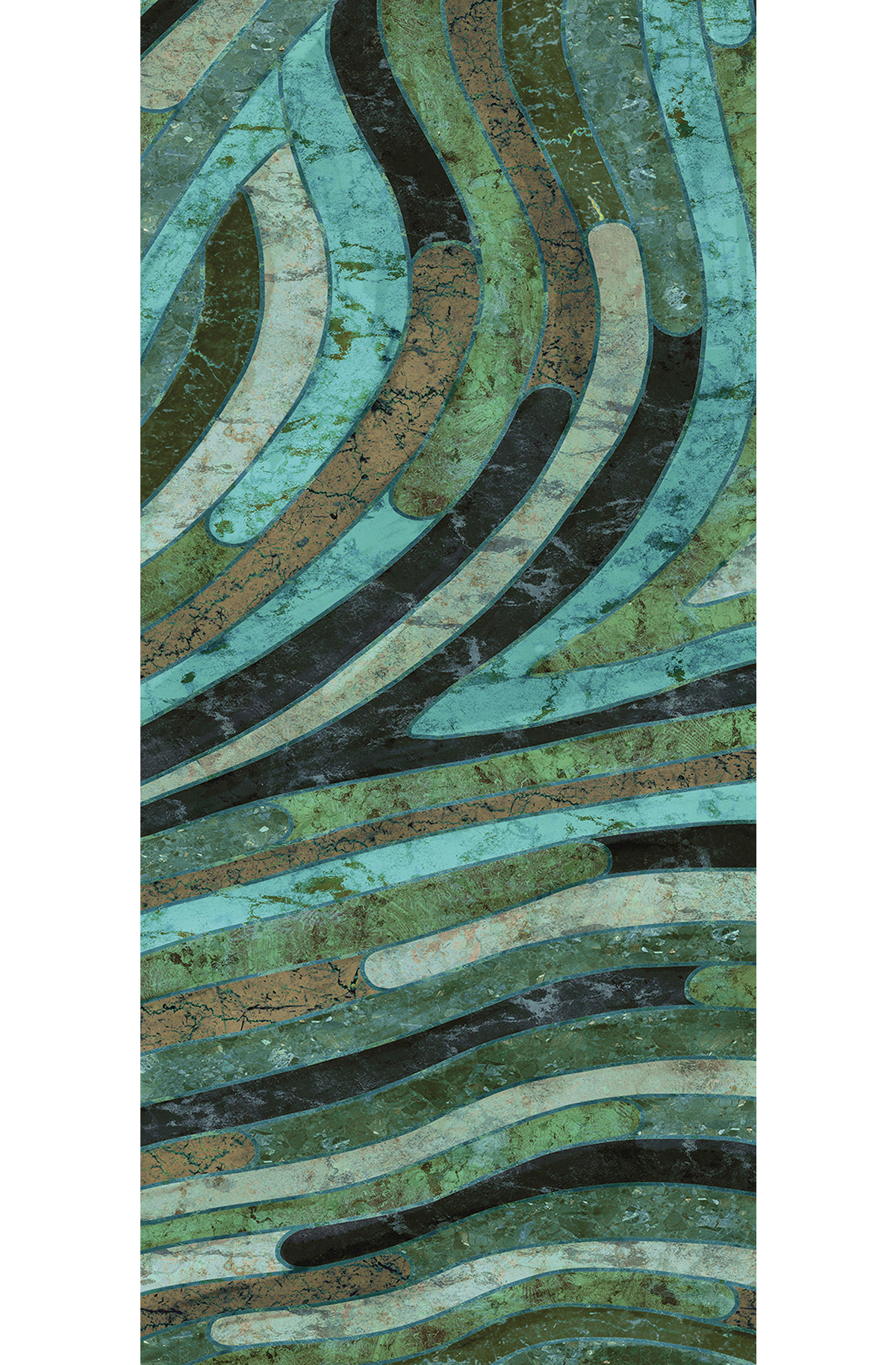 Papier peint panoramique Marbre Serpentine vert - B H260 - Rock de Masureel | Réf. MAS-DGROC2022-260