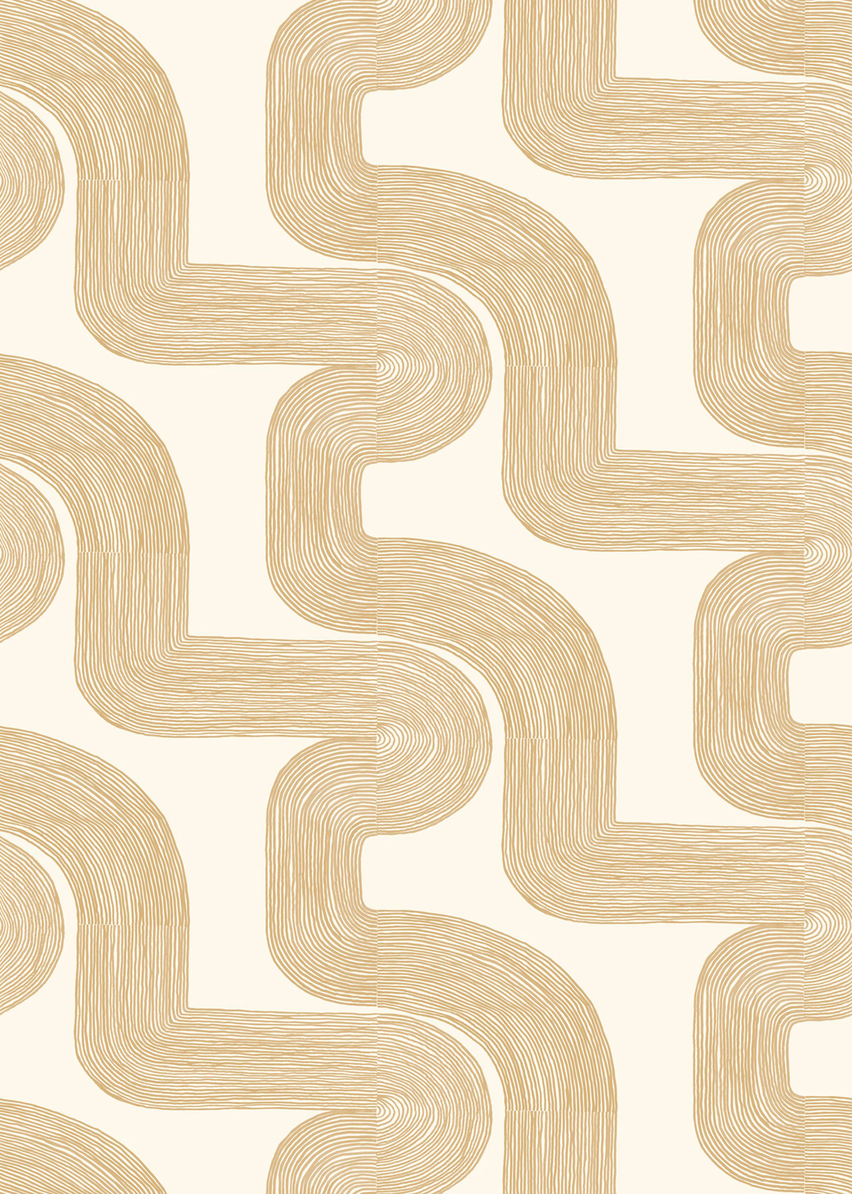 Papier peint panoramique Design Curving Lines beige M 200X280 - Pimp My Wall de Casélio | Réf. PMW104771003