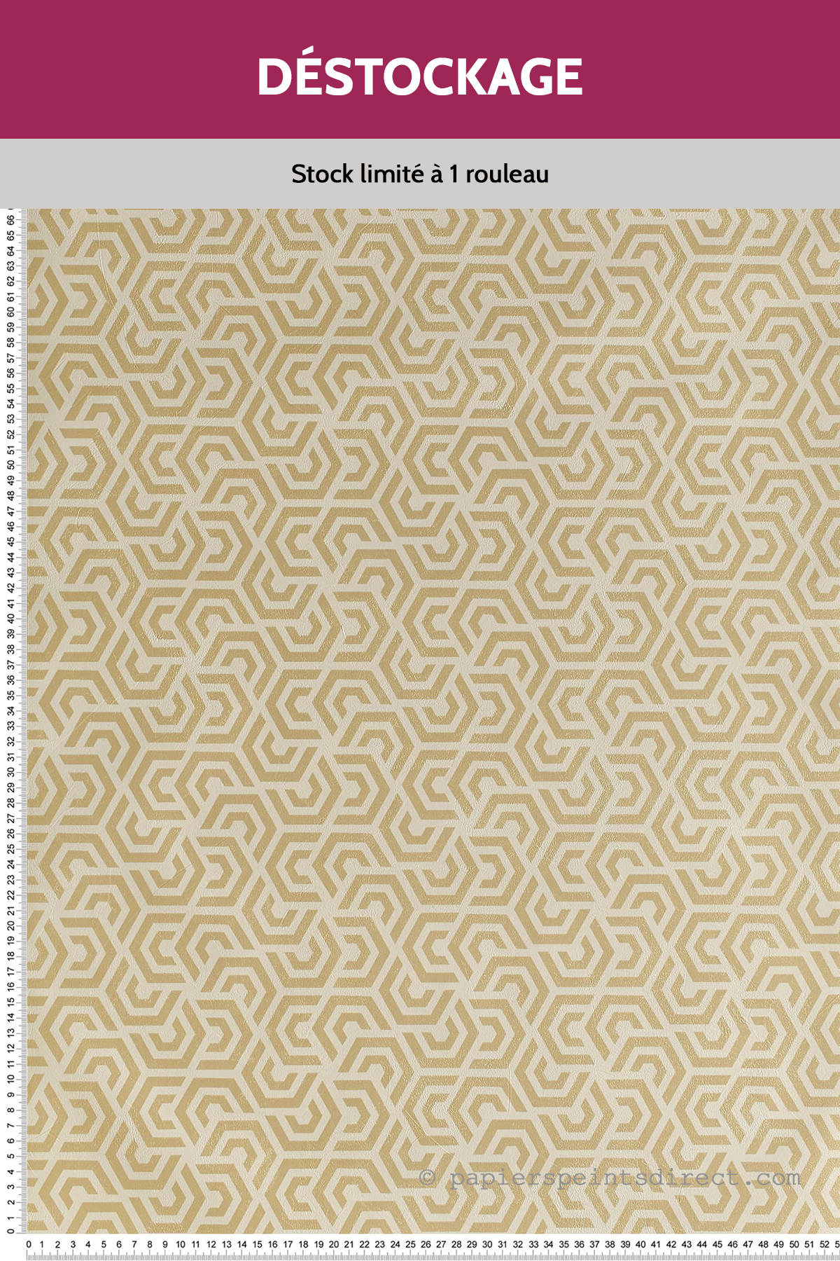 Papier peint Destockage - Géométrique Croissant doré/blanc - Cordoba