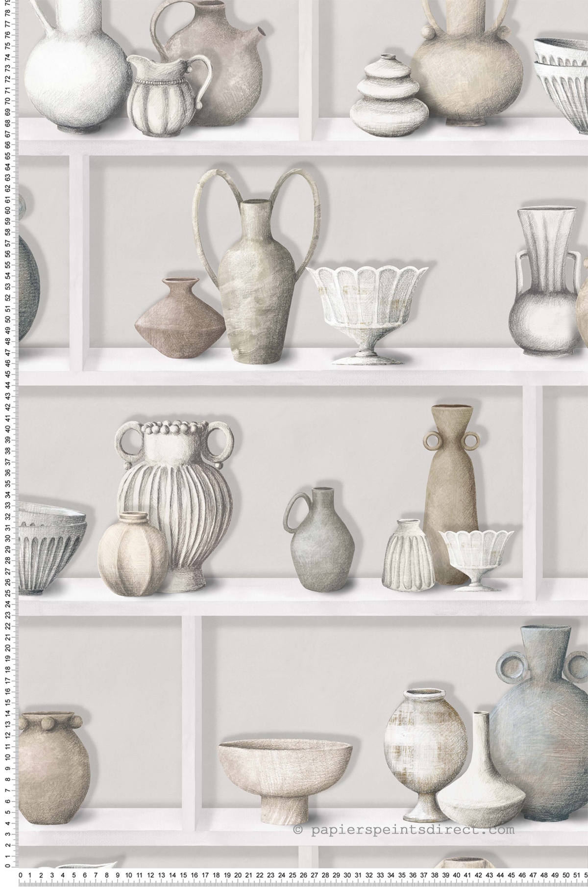 Papier peint Trompe l'Oeil Vase blanc - Kanoko d'Osborne & Little | Réf. OBS-W7560-02