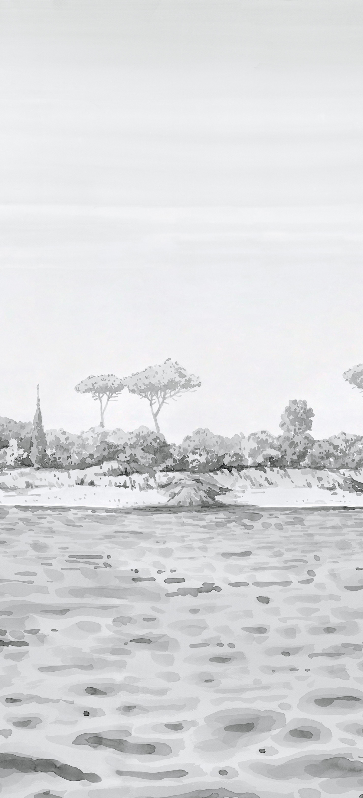 Papier peint panoramique Rivage Gris A - 1/2/3 - Isidore Leroy