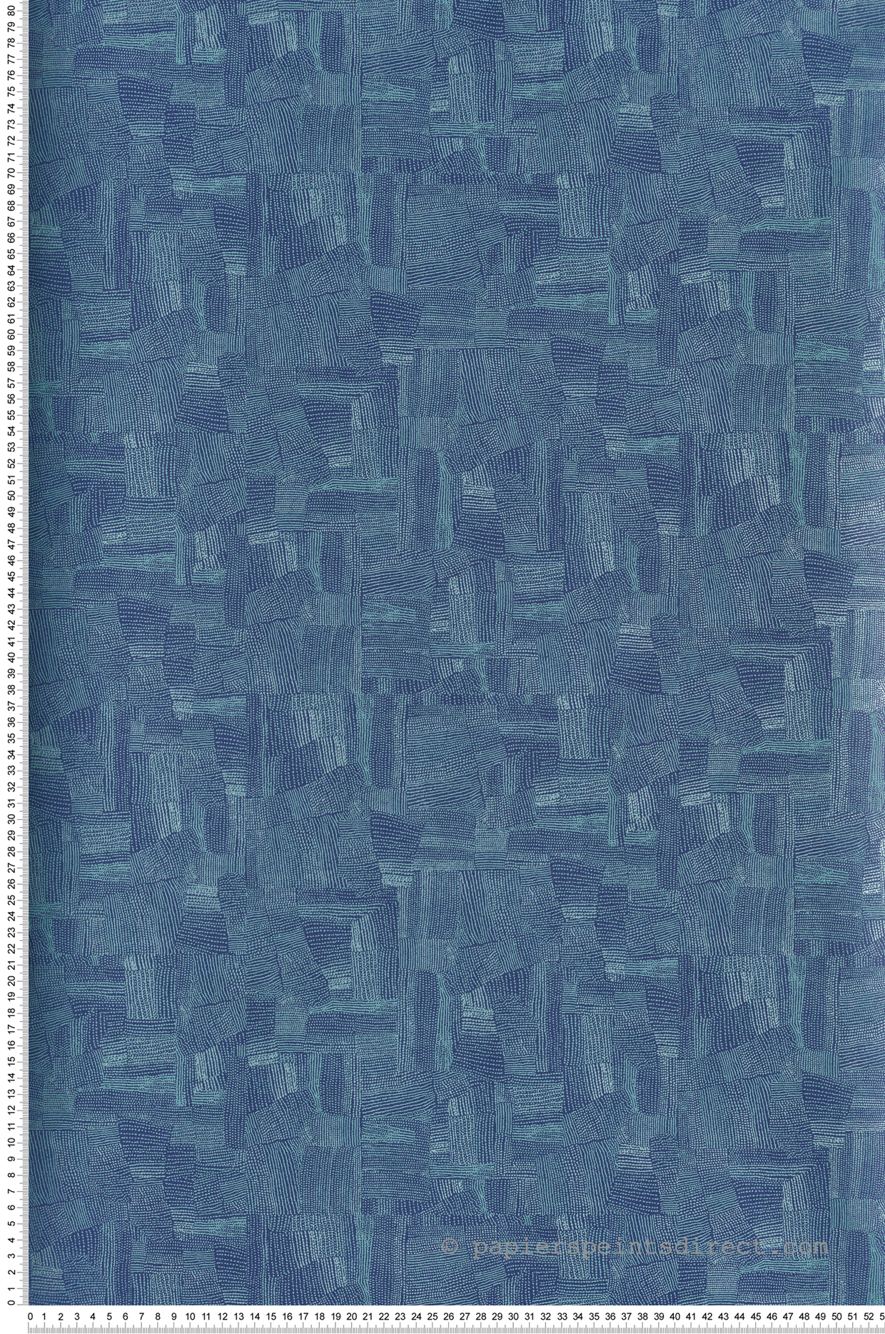 Papier peint Rizière Design Fujita bleu métallisé - Kimono de Masureel | Réf. MAS-KIM401