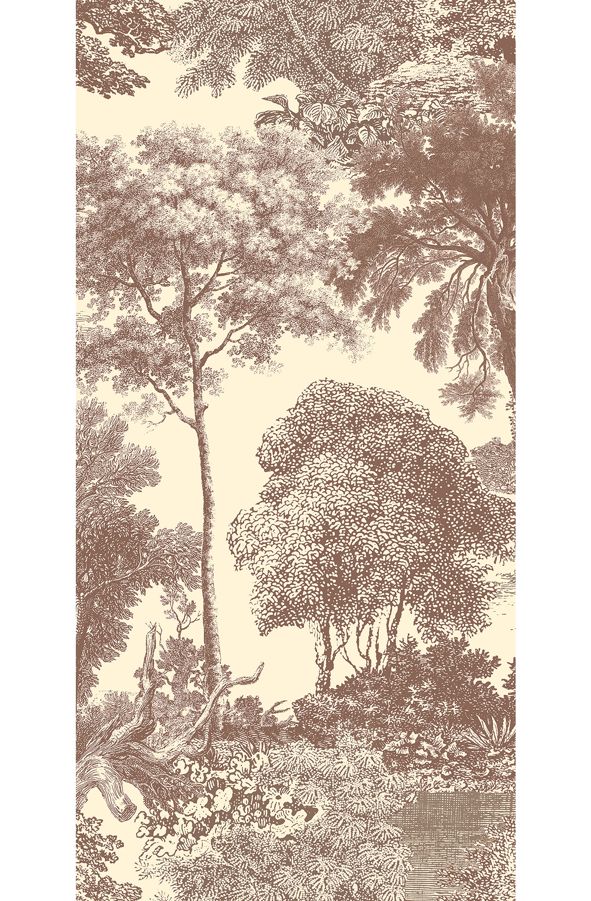 Papier peint panoramique Toile de Jouy Salcey taupe - B H260 - Amazone de Masureel | Réf. MAS-DGSAL1042-260