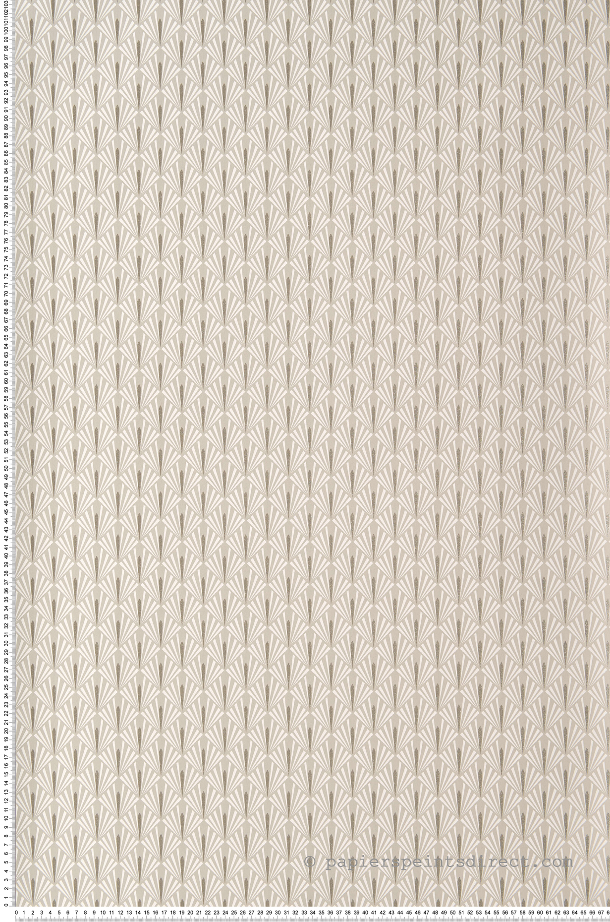 Papier peint Art Déco Stein gris perle - Delta de Casamance | Réf. CAS-B73920232