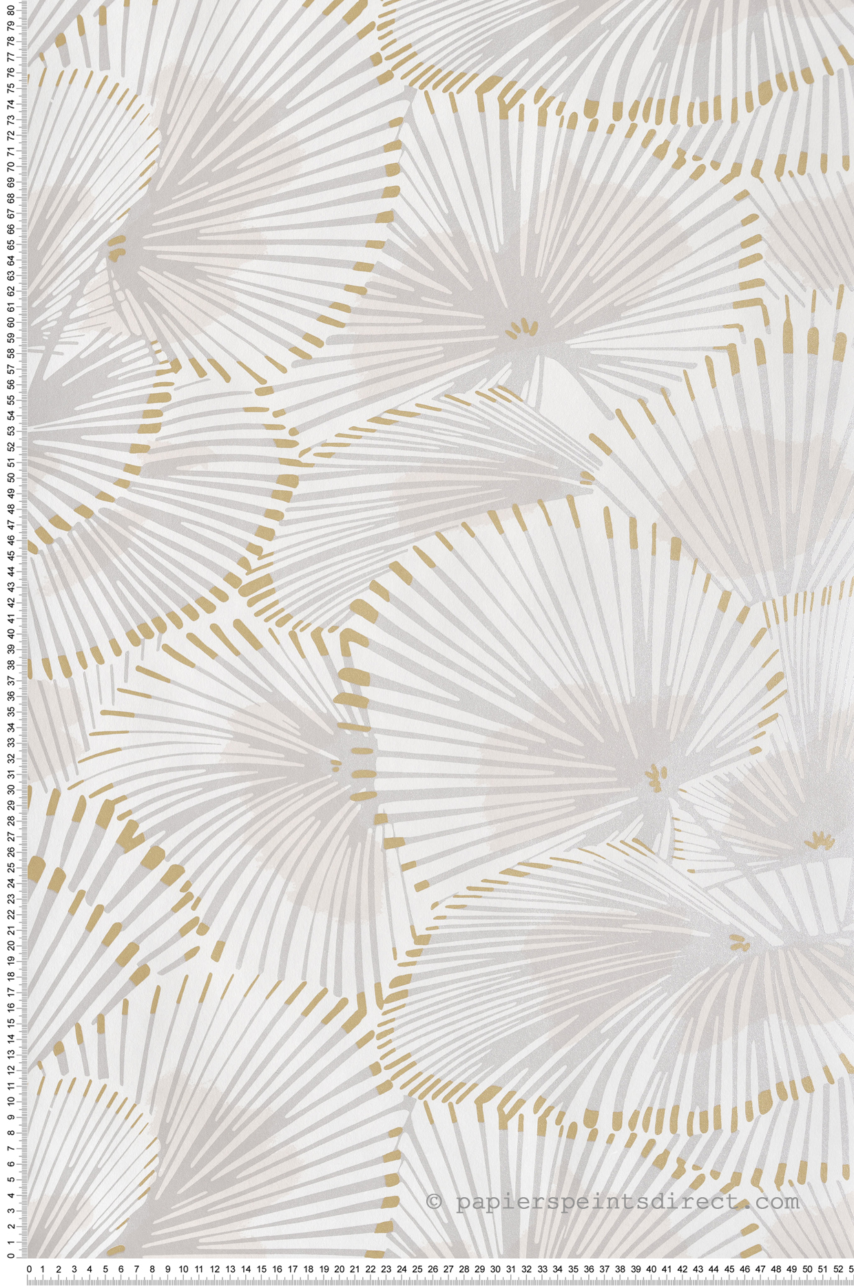 Papier peint Fleur Graphique Cabaret argenté blanc - Twenties de Casadéco | Réf. TWNT88641313