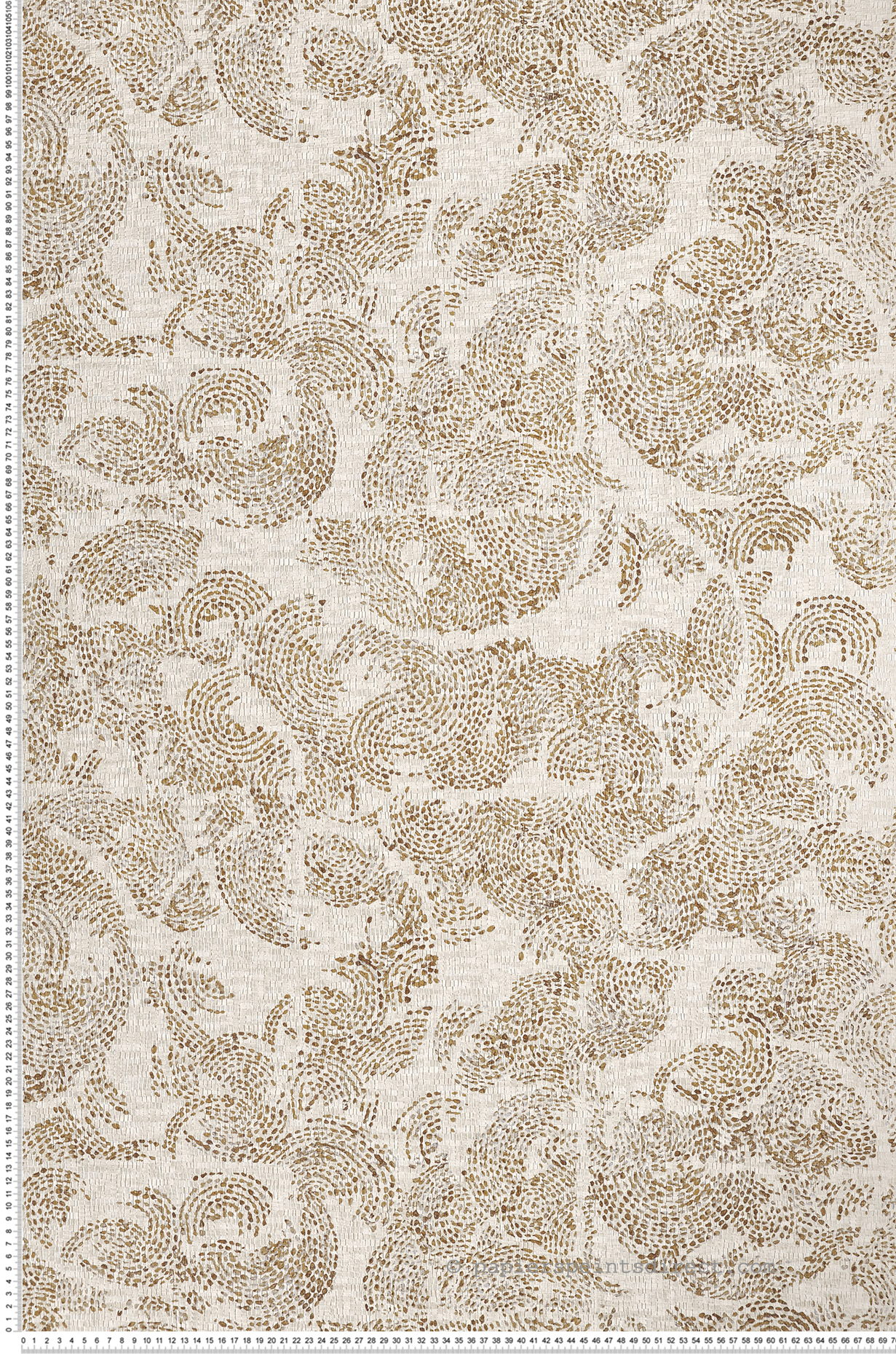 Papier peint Ethnique Venetie crème et doré - Alliages de Casamance | Réf. CAS-75053382