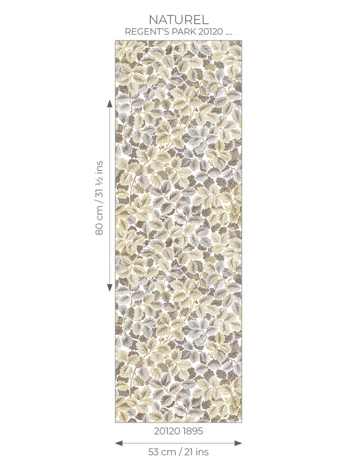 Papier peint Feuille de Chêne Regent's Park beige - Heritage de Casadéco AMBR | Réf. HETA201201895