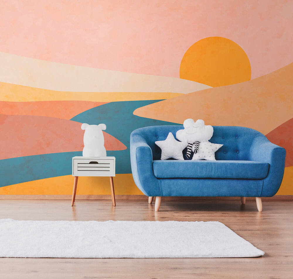 Papier peint panoramique Coucher de Soleil Funky - Wall Love d'A.S. Création | Réf. DD129589