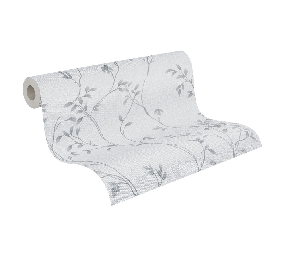 Papier peint Feuille Epurée gris bleu fumée - Pure Elegance d'A.S. Création AMBR | Réf. AS-397674