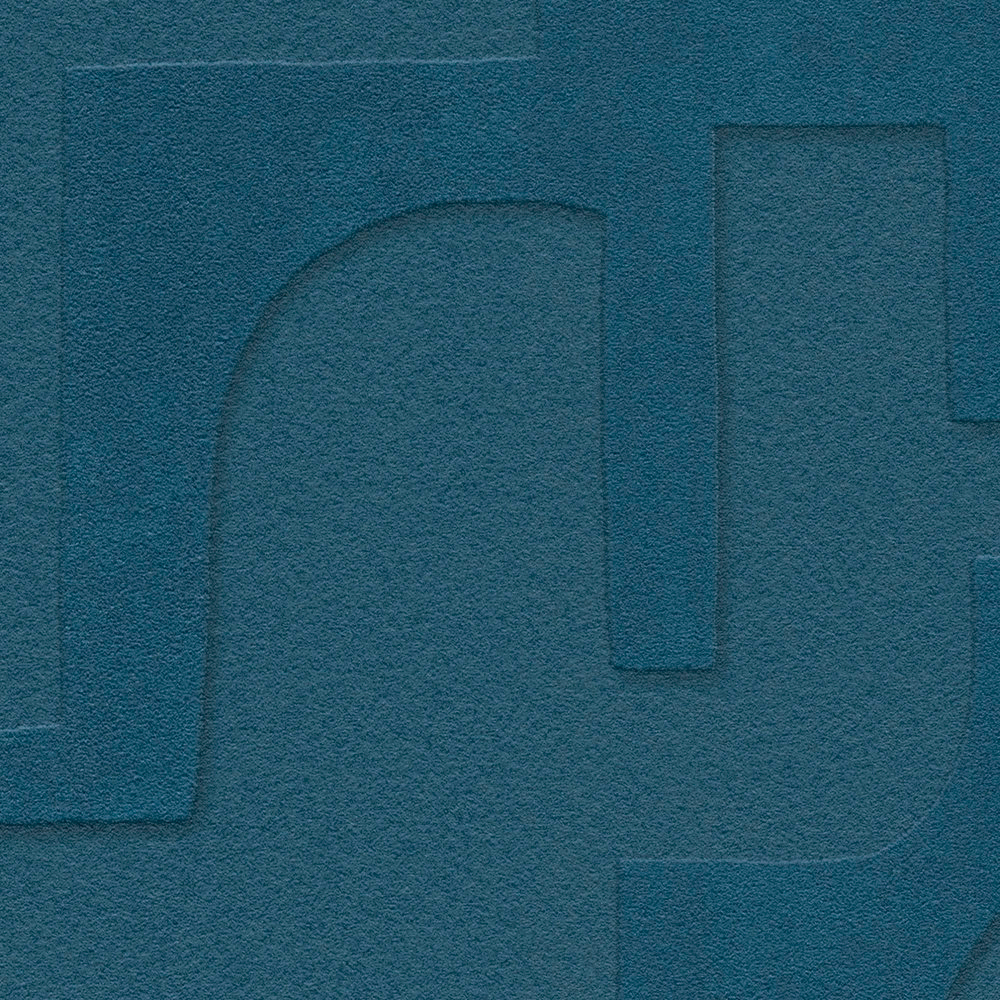 Papier peint Géométrique Empreintes bleu paon - Abaca de Lutèce | Réf. LTC-51232501