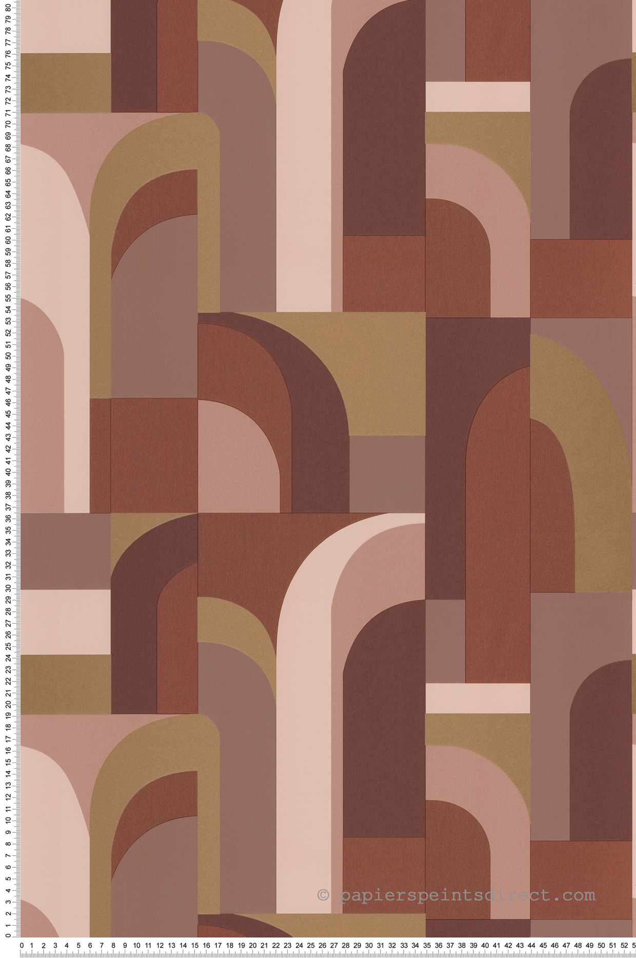 Papier peint Art Déco Doors rouge terracotta - Labyrinth de Casélio | Réf. LBY102084045