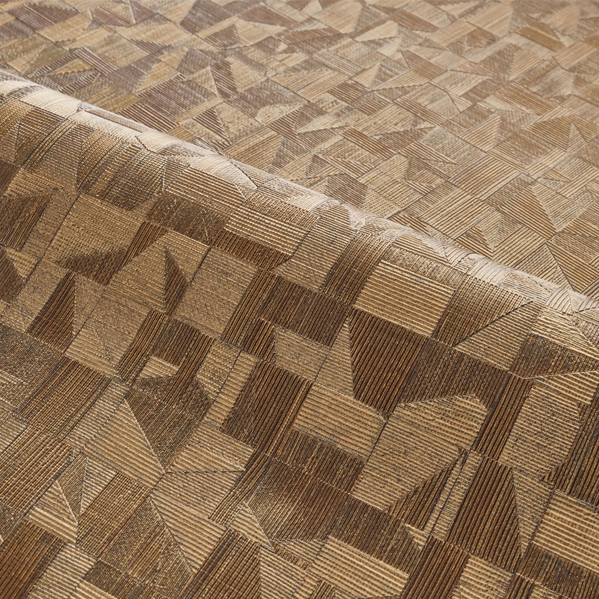 Papier peint Graphique métallisé Tiznit doré foncé - Mansour de Casamance | Réf. CAS-74400344