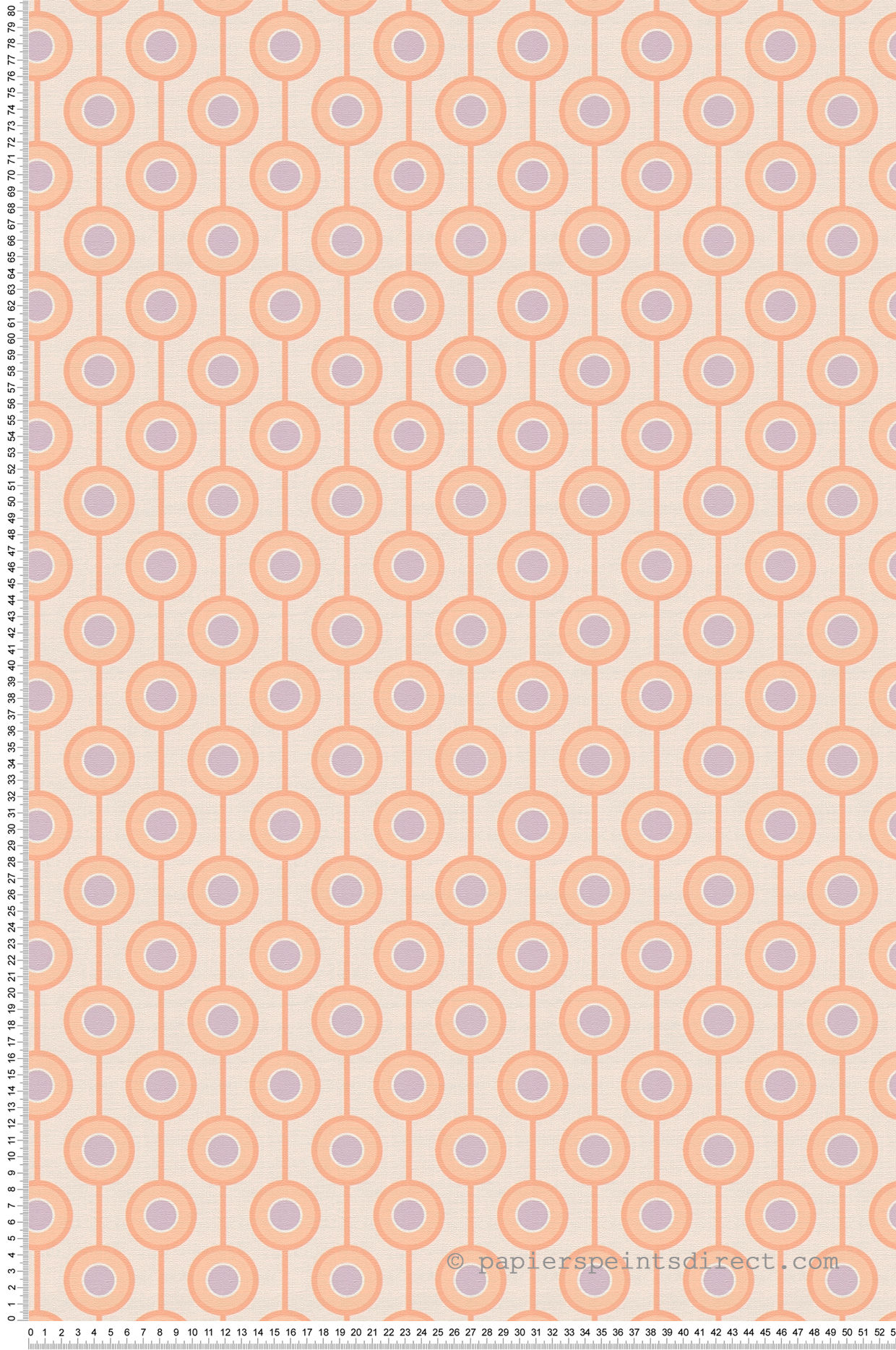 Papier peint Rond Art Déco saumon parme - Retro Chic d'A.S. Création | Réf. AS-395375