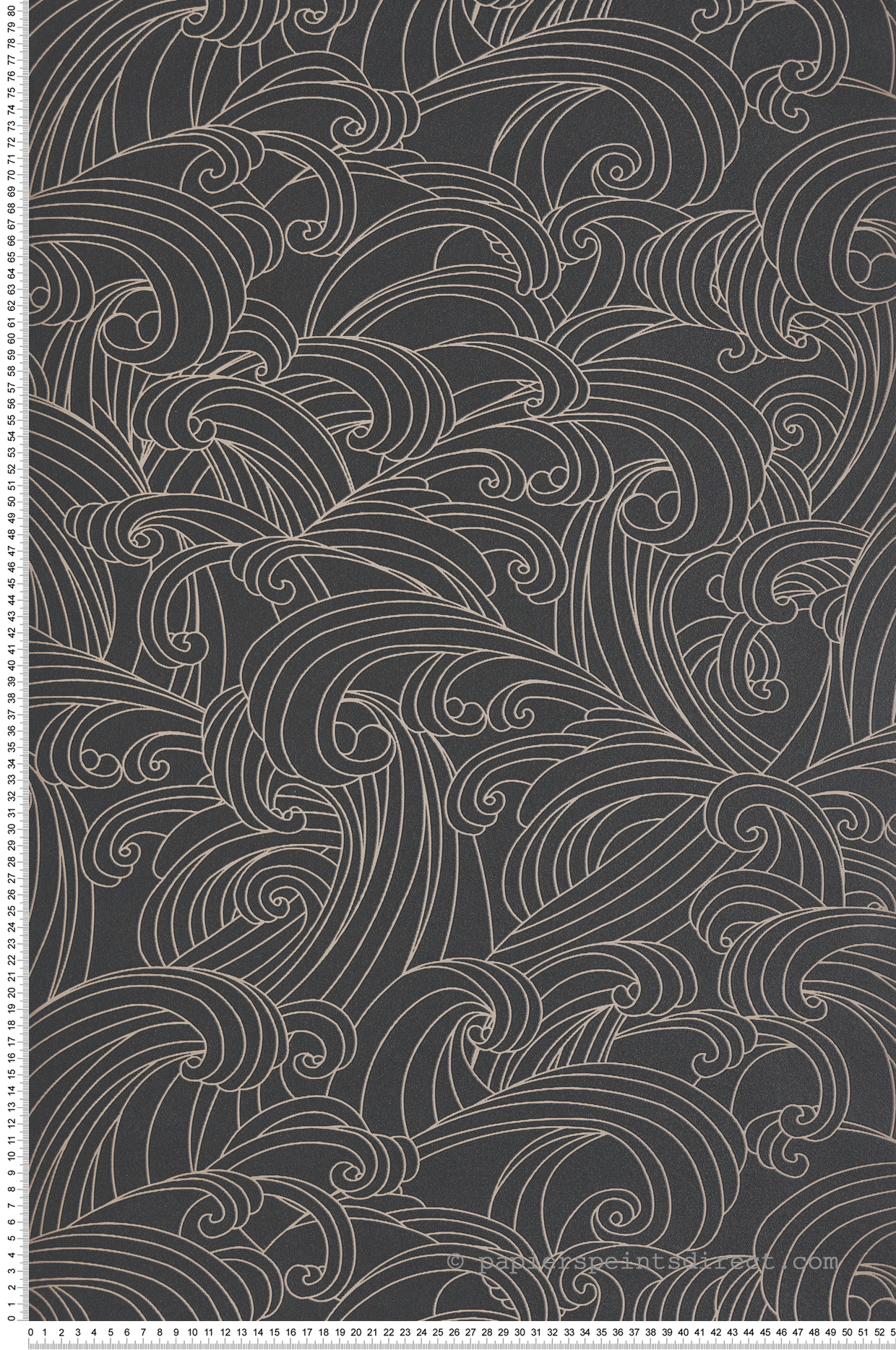 Papier Peint Mer Big Wave noir mordoré - Elégance d'Ugépa | Réf. UGP-M62919