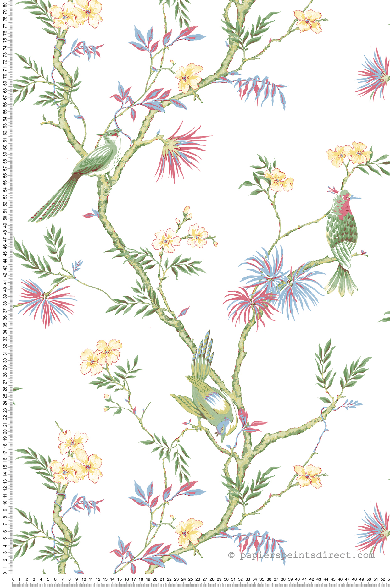 Papier peint Oiseau Exotique multicolore - Jardin Secret de Lutèce | Réf. LTC-G78490