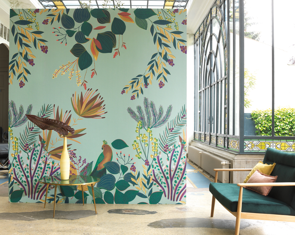 Papier peint Oiseau Panoramique Cockatoo island vert d'eau - Beauty Full Image de Casélio | Réf. BFI101517209