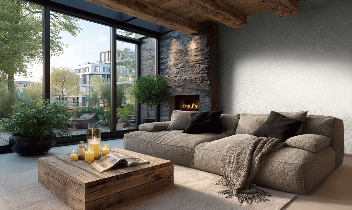 Papier peint Botanique Feuillage blanc cassé argenté - Vibes & Styles d'A.S. Création AMB2| Réf. AS-790044