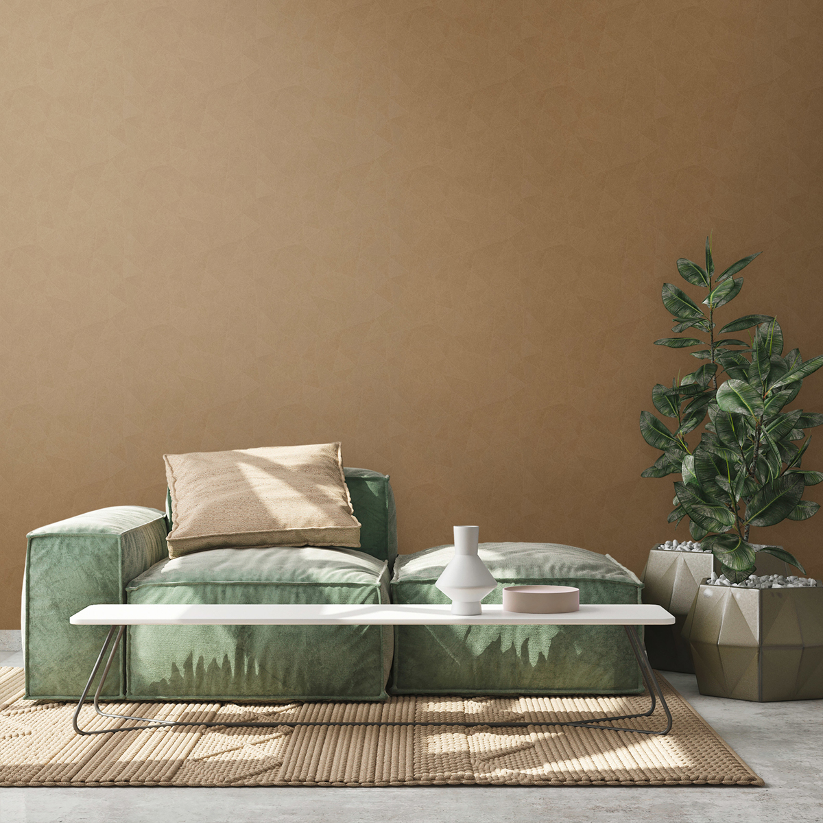 Papier peint Triangle Texture Bali marron - Metropolitan Stories 3 d'A.S. Création | Réf. AS-391291