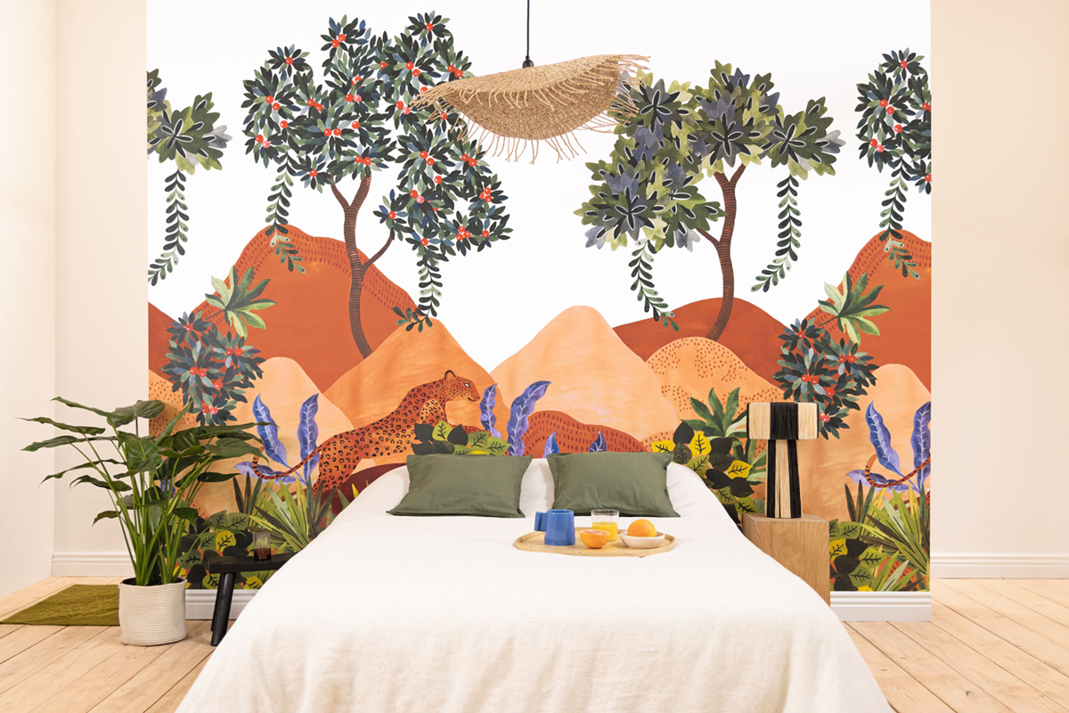 Papier peint panoramique Léopard Madura S multicouleurs 250X250 - Stay Wild de Casélio | Réf. WILD104972706