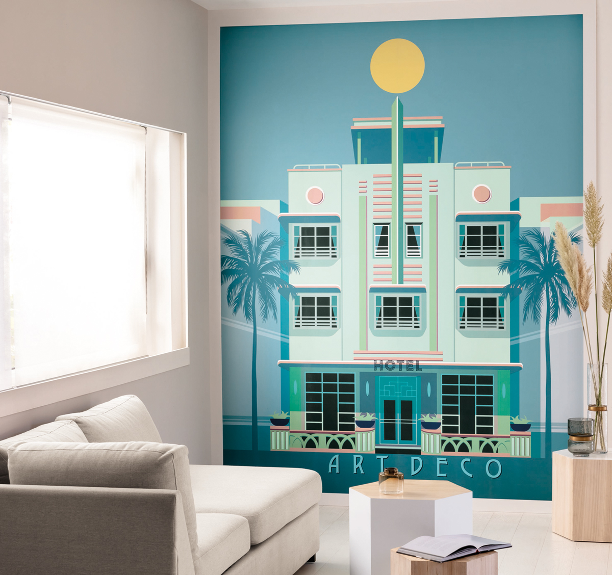Papier peint Panoramique Immeuble Art déco BY DAY - Scarlett de Casélio | Réf. SRL100534576