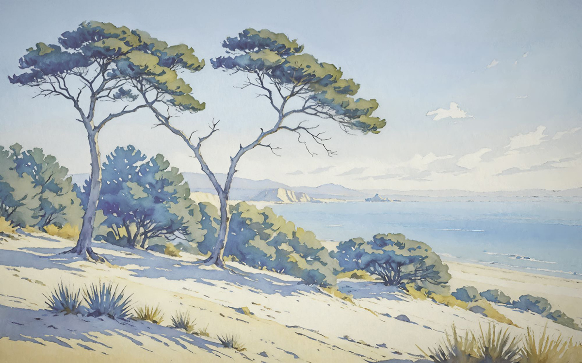 Papier peint panoramique Bord de Mer bleu - Seasons de Komar