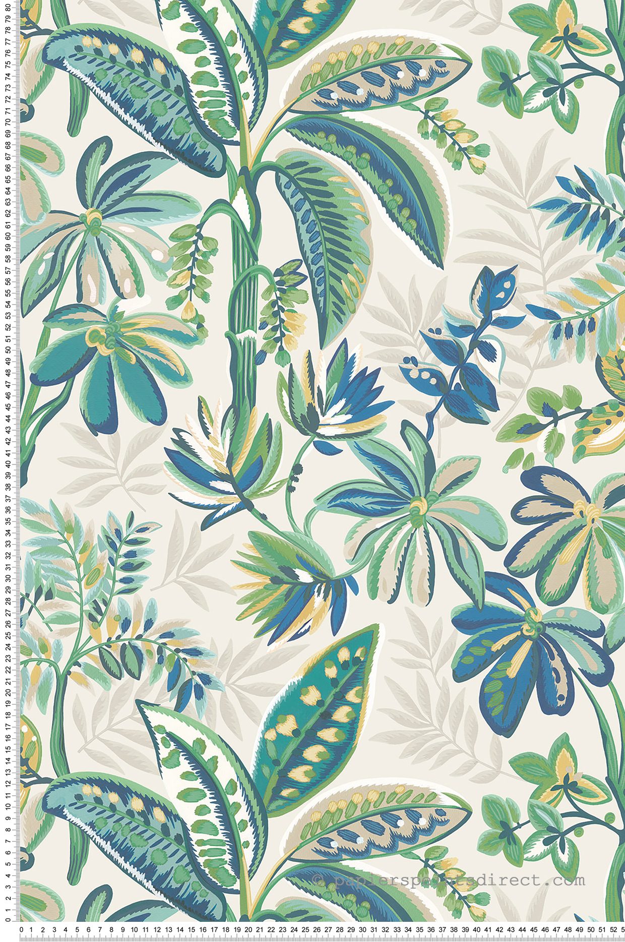 Papier peint Palmier Toile de Peinture Tivoli vert - Irisa d'Osborne & Little | Réf. OSB-W7853-03