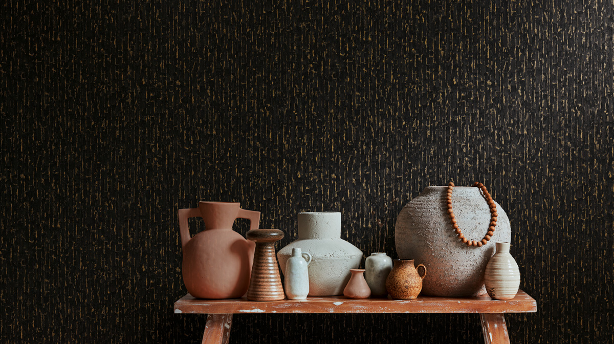 Papier peint Pierre Géométrie Moderne noir doré - Metropolitan Stories 4 Hot Spots d'A.S. Création AMB1| Réf. AS-786667