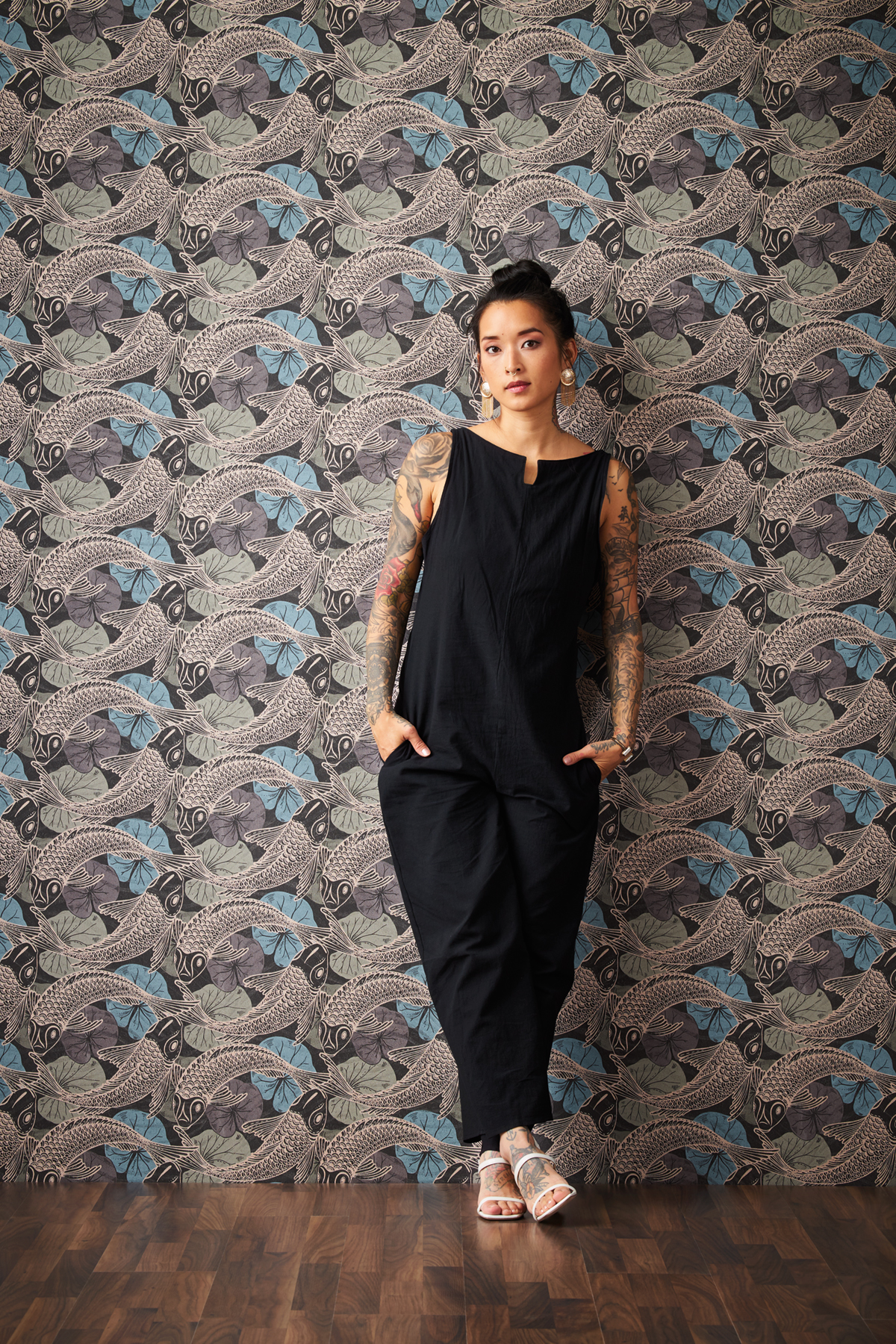 Papier peint Poisson Carpe Koï noir - Metropolitan Stories 2 d'AS Création | Réf. SP15485