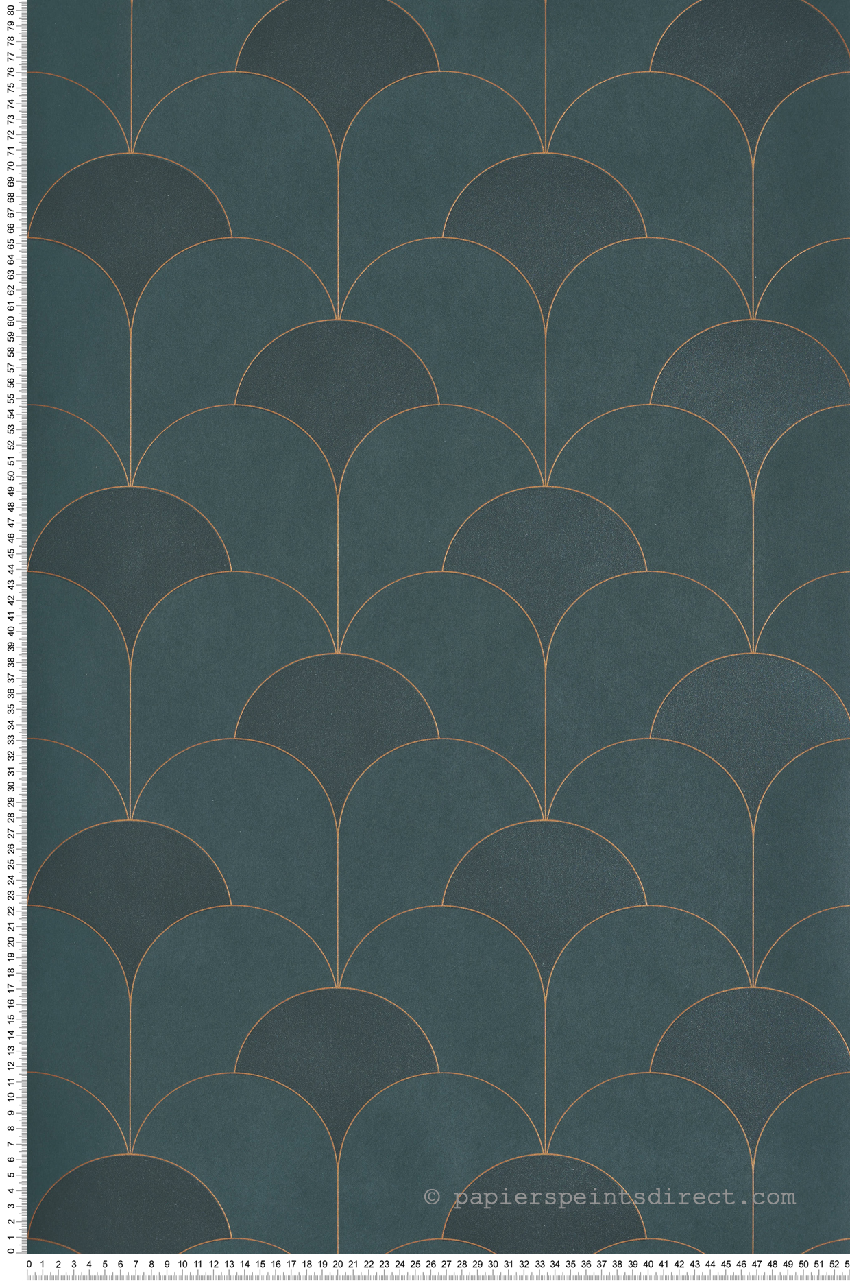 Papier peint Géométrique Art Déco Théâtre vert bouteille doré - Twenties de Casadéco | Réf. TWNT88687525