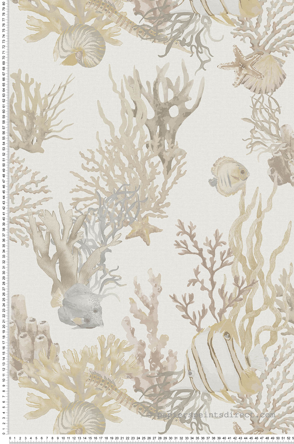 Papier peint Poisson Fond Marin beige - Fidji de Lutèce | Réf. LTC-8501-1