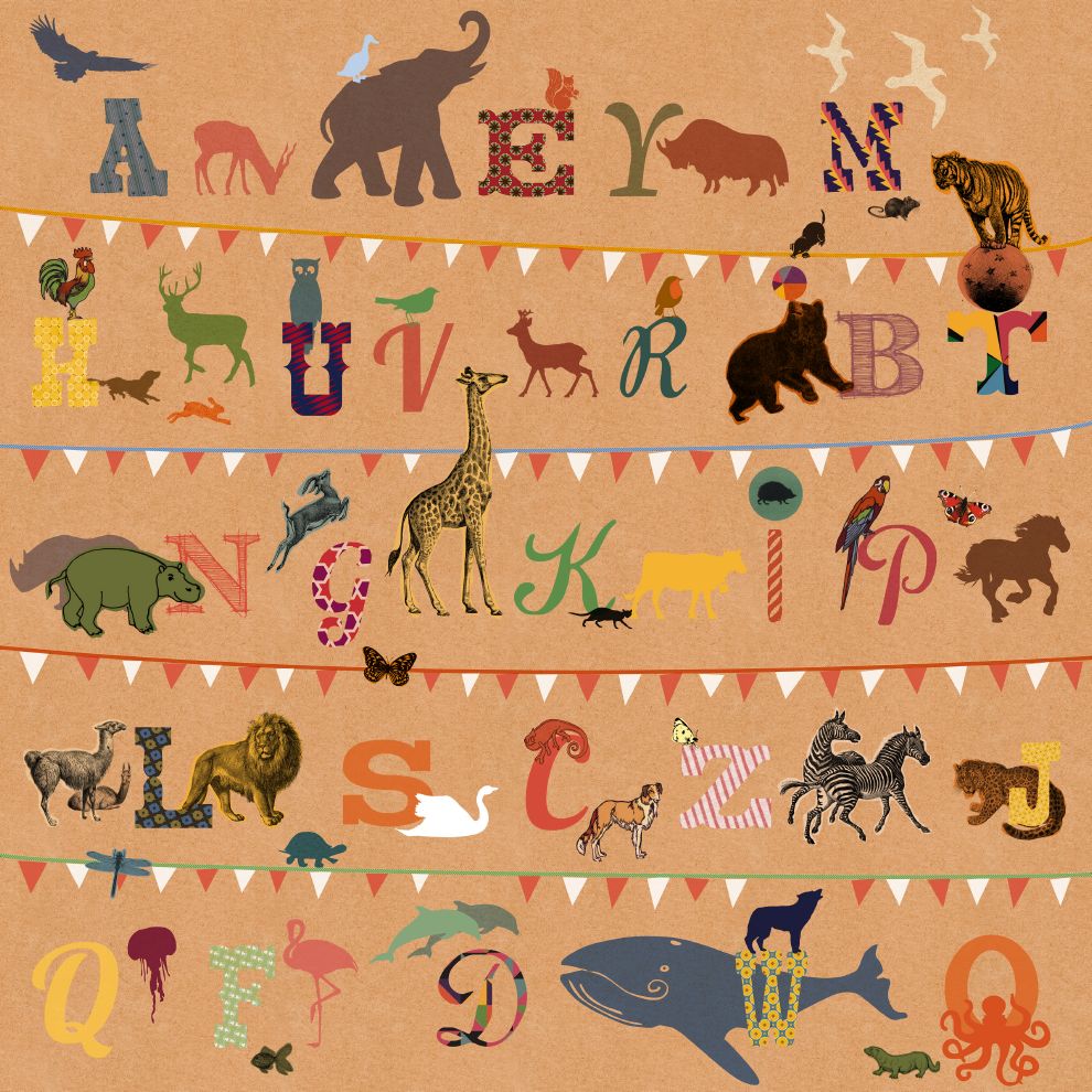 Animaux alphabet - panoramique Komar