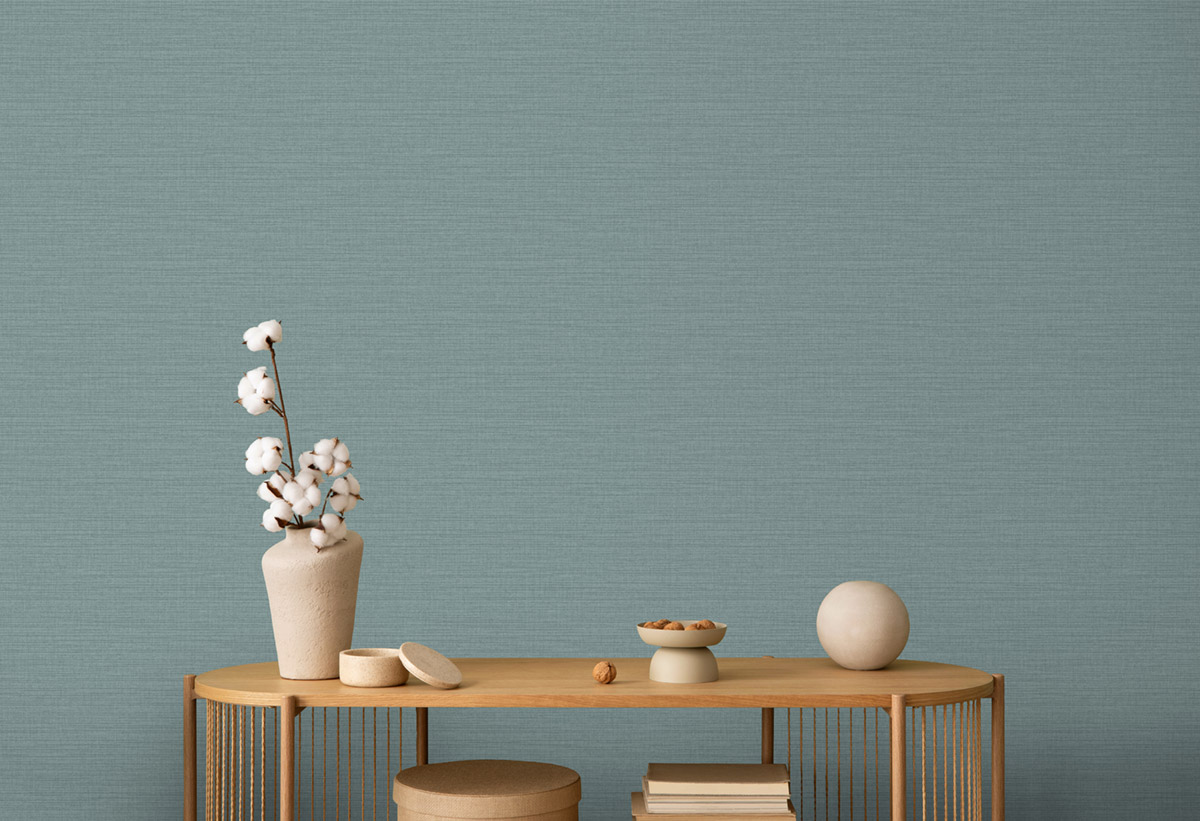 Papier Peint Uni Chiné vert paon - Flora d'Ugépa | Réf. UGP-M72014