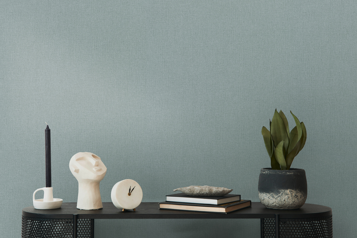 Papier peint Uni Toile bleu vert profond - Pure Elegance d'A.S. Création | Réf. AS-363796