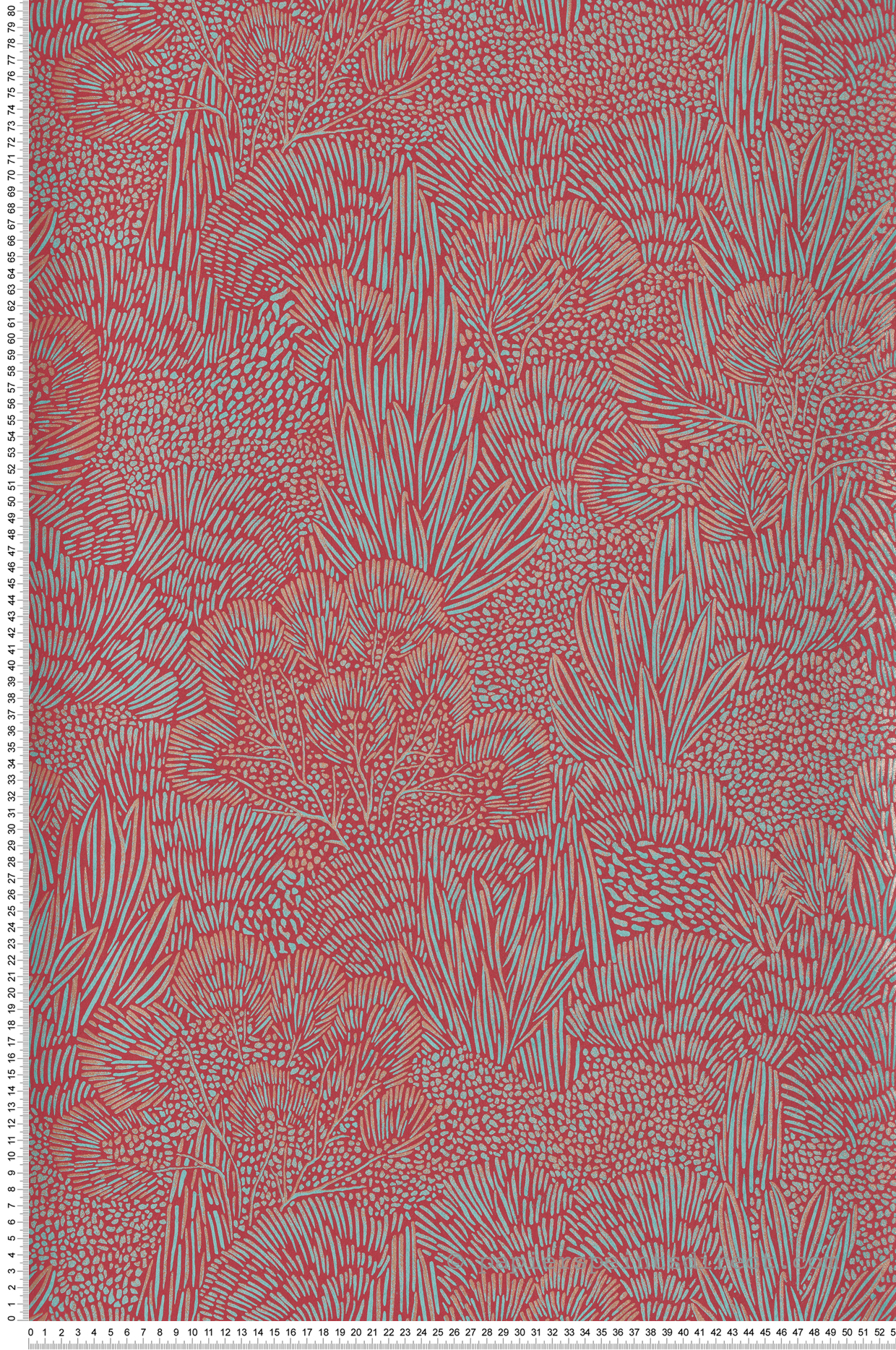 Papier peint Forêt Abstrait terracotta turquoise cuivré - Merida de Montecolino | Réf. MC-BA26062