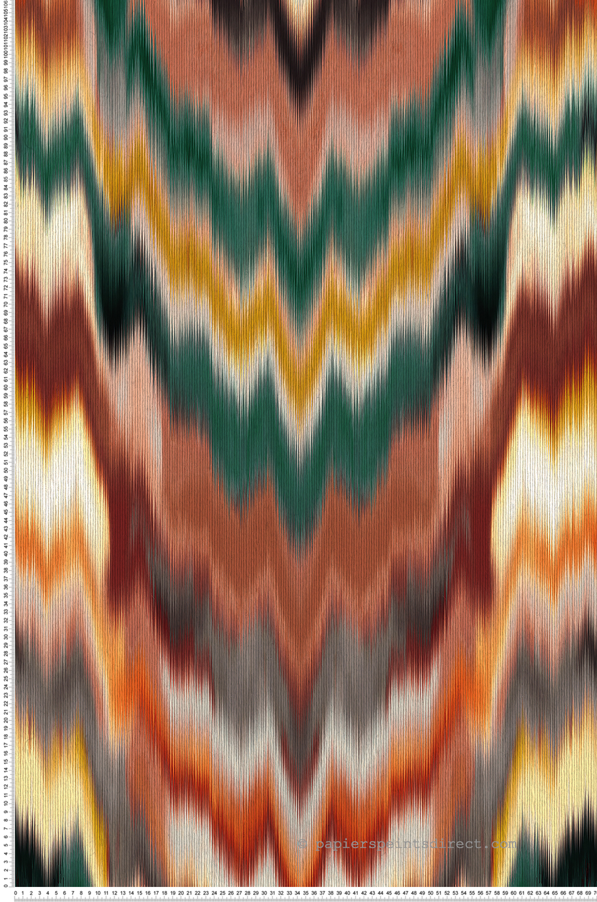 Papier peint Dégradré Ethnique Irisa terracotta vert - Irisa d'Osborne & Little | Réf. OSB-W7850-02