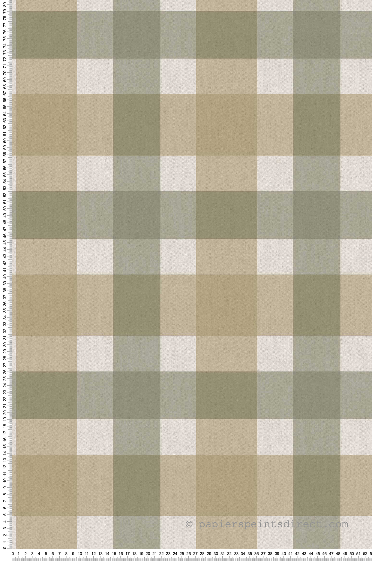 Papier peint Vichy Grand Carreau vert olive - Stripes & Checks de Montecolino | Réf. MC-ST38425